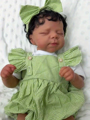 19 Inch Reborn Doll Green Gingham Dress