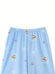  Pajama Bottoms Women's Plus Cartoon Print Elastic Loose Summer Shorts