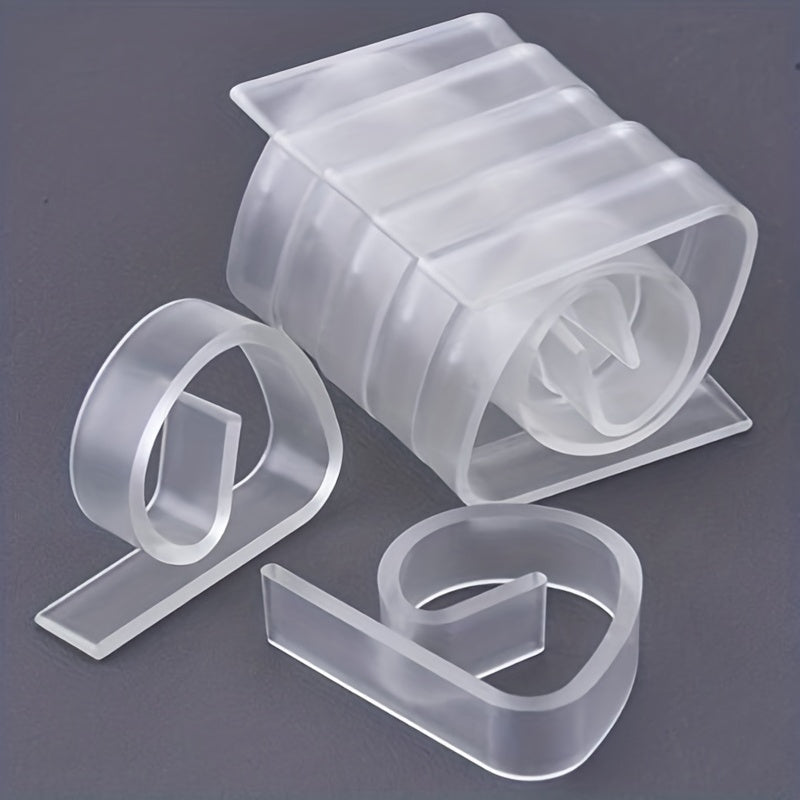 12pcs Clear Plastic Tablecloth Clips for Parties and Events