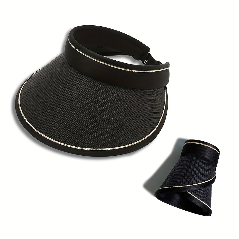 Foldable Sun Visor Sun Hat Solid UV Protection Visors Sunscreen Travel Beach Hat