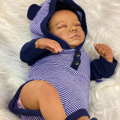 Realistic Reborn Baby Doll Soft Cloth Body Implanted Hair Socks Paci