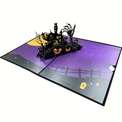 3D Haunted House Halloween Greeting Card