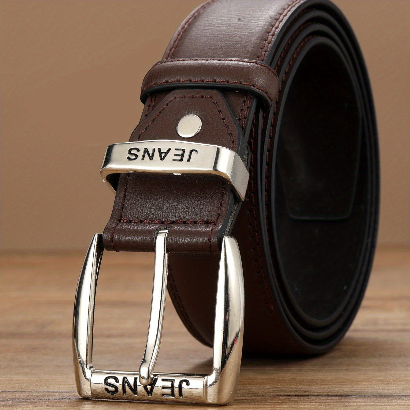 Vintage Men's Double Circle Engraved Belt