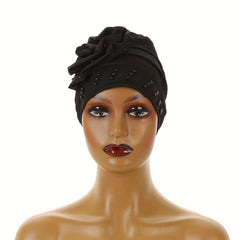 Beaded Turban Cap Headscarf Chemo Cap Elastic Bonnet