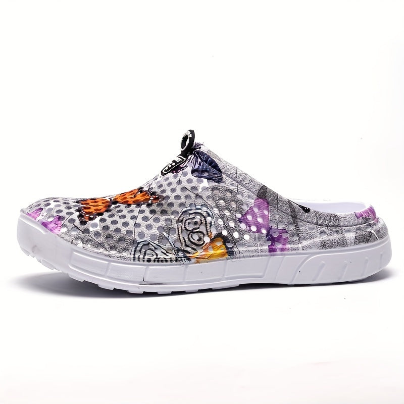 Women's Butterfly Printed Clogs Non Slip Slide Shoes Casual Outdoor Clogs