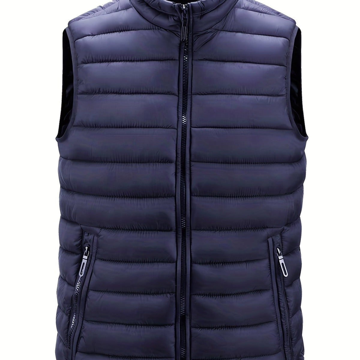 Men's Casual Zipper Pockets Stand Collar Vest