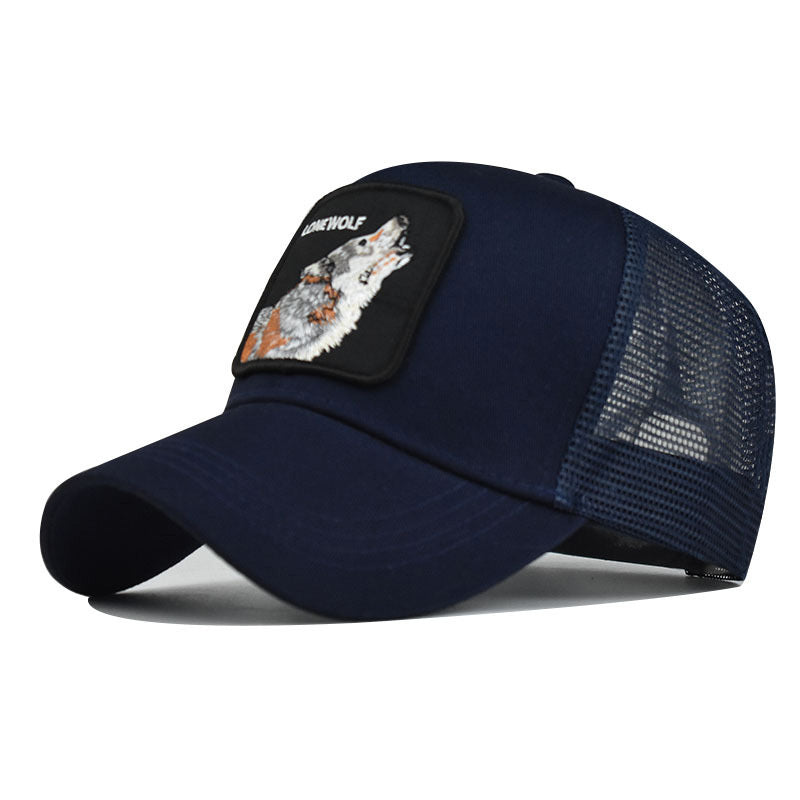 Embroidered Animal Baseball Cap Mesh Peaked Sun Hat