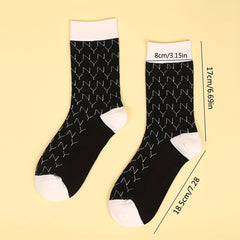 Letter Print Socks Comfy & Breathable Women's Stockings & Hosiery