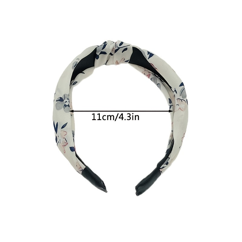 4pcs Floral Flower Print Headband Vintage Hair Accessories