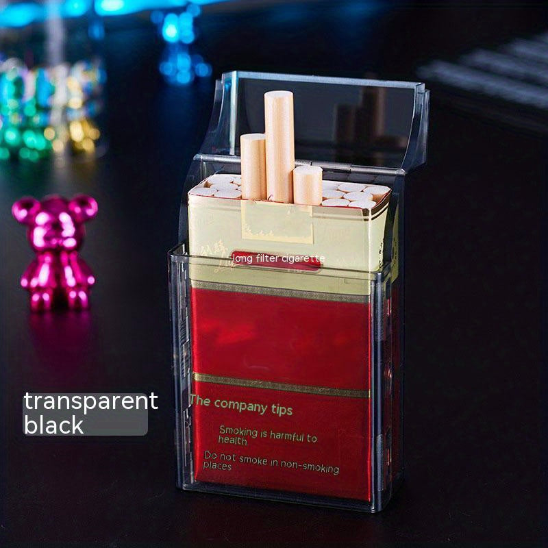Men's 20 Pack Transparent Cigarette Box Automatic Cover Business Gift