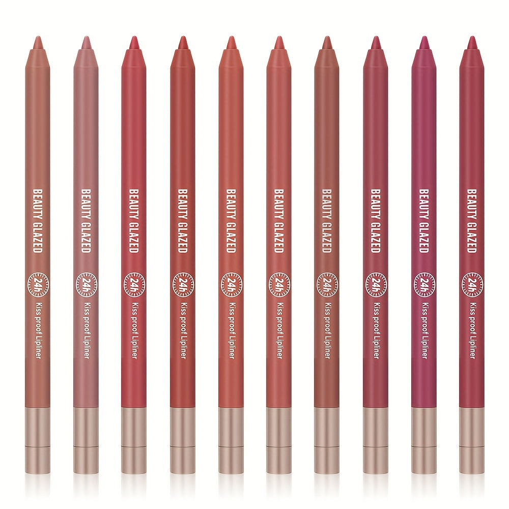 BEAUTY GLAZED 10 Colors Lip Liner Waterproof Matte Lip Pencil