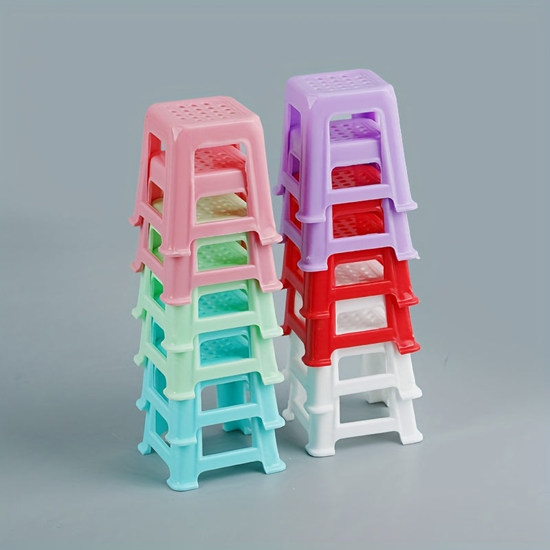 1:12 Dollhouse Stool Pink Chair Ventilation Holes for DIY Decor