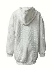 Textured Hooded Sweatshirt Dress Women's Clothing
