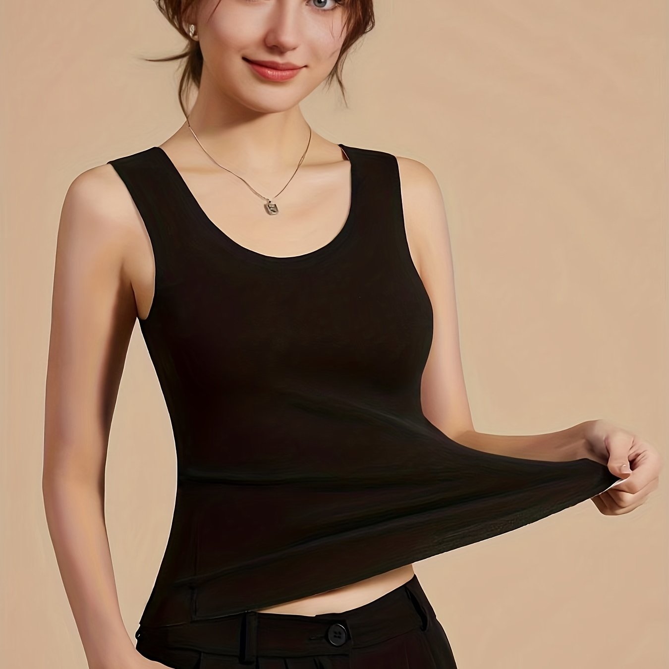 Seamless Thermal Underwear Top Sleeveless Tank Top Women's Lingerie