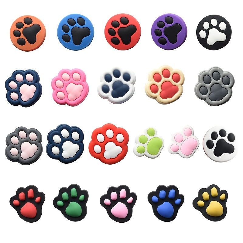 21pcs Paw Print Shoe Charms for Clogs - PVC Shoe Decorations Accessories