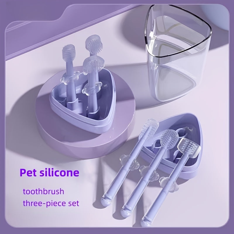 Kitten Pet Silicone Toothbrush Cat Brushing Dog Toothpaste