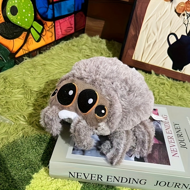Realistic Spider Plush Toy Doll Fluffy Stuffed Animal with Large Eyes & Orange A
