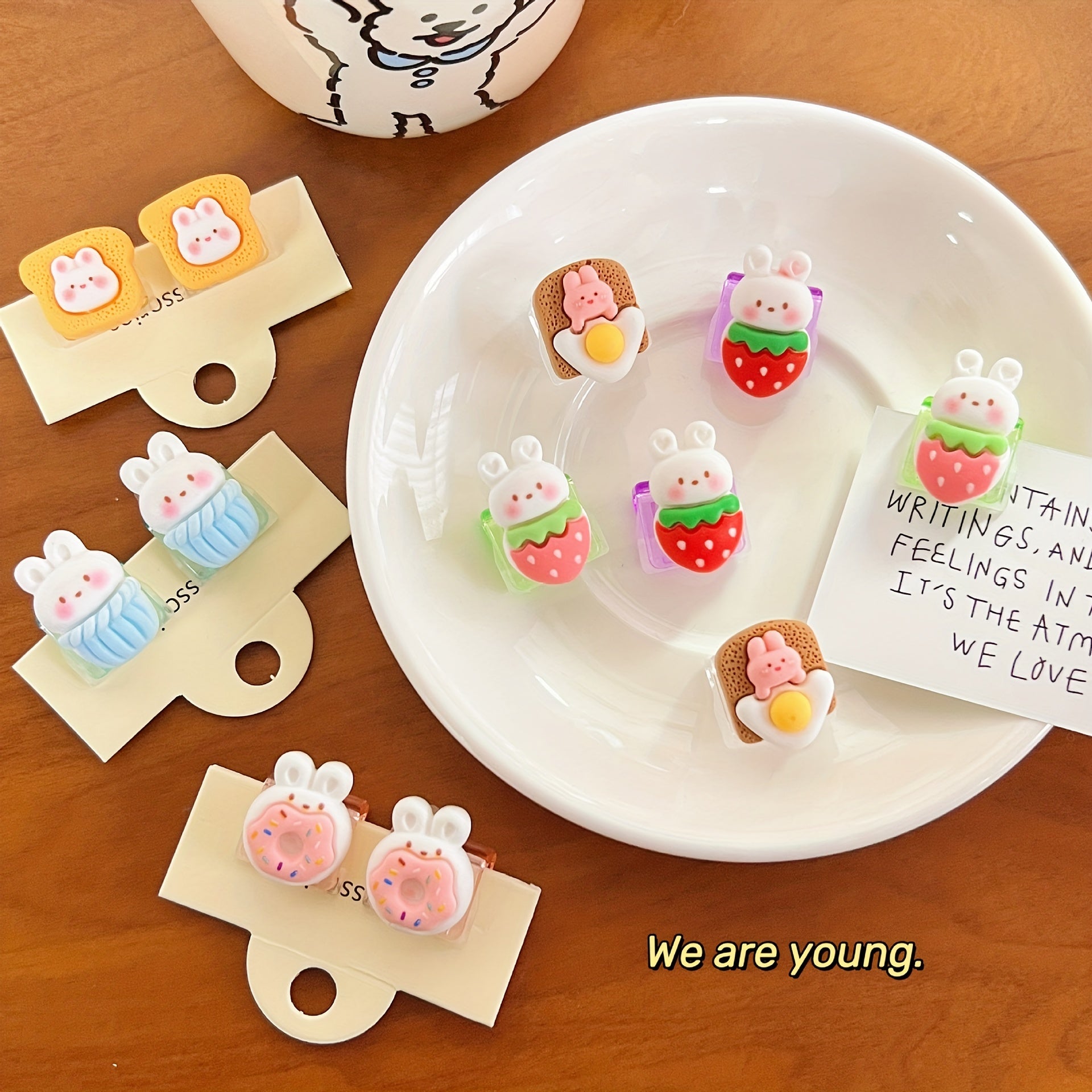 2pcs Cartoon Push Clip Student Test Paper Storage Clip Small Dovetail Clip