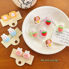 2pcs Cartoon Push Clip Student Test Paper Storage Clip Small Dovetail Clip