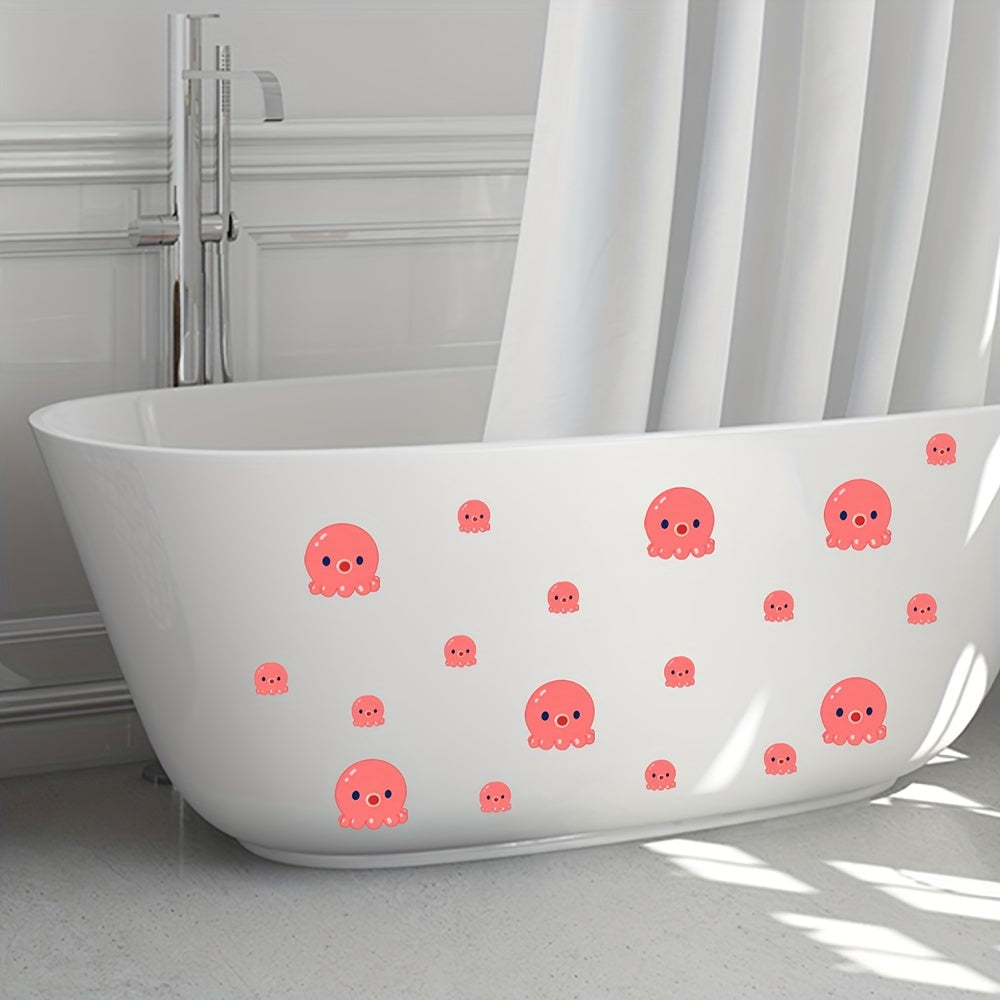 6Pcs Cartoon Octopus Bathtub Stickers Waterproof