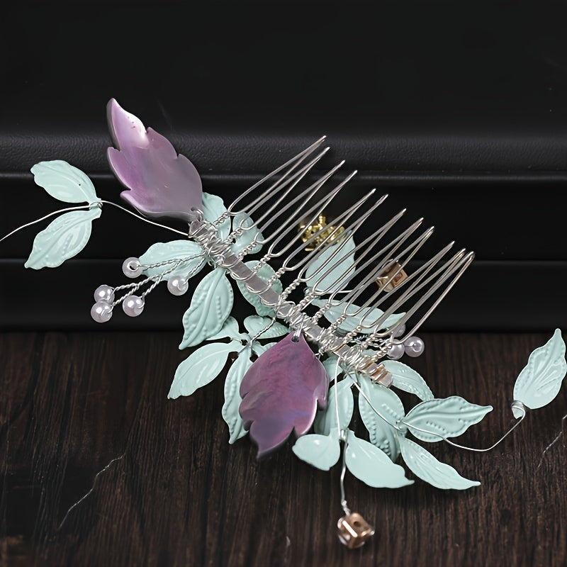 Rhinestone & Faux Pearl Hair Comb Bridal Headpiece