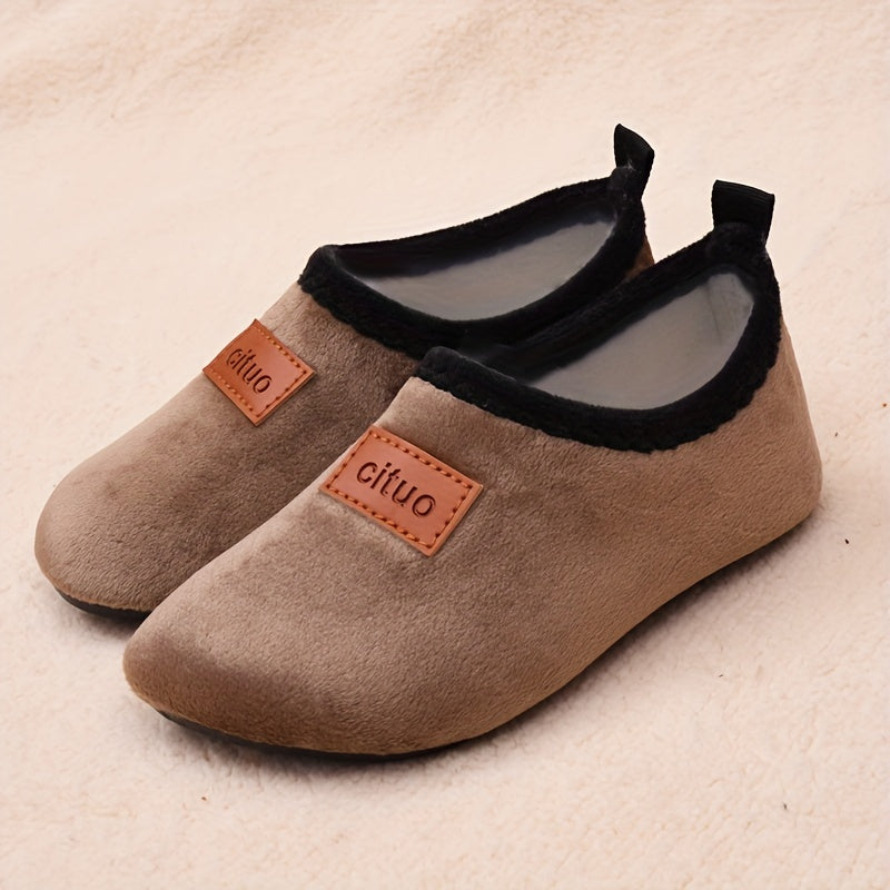 CITUO Baby Boys Slip On House Shoes Soft Non-Slip Walking Shoes for Indoor