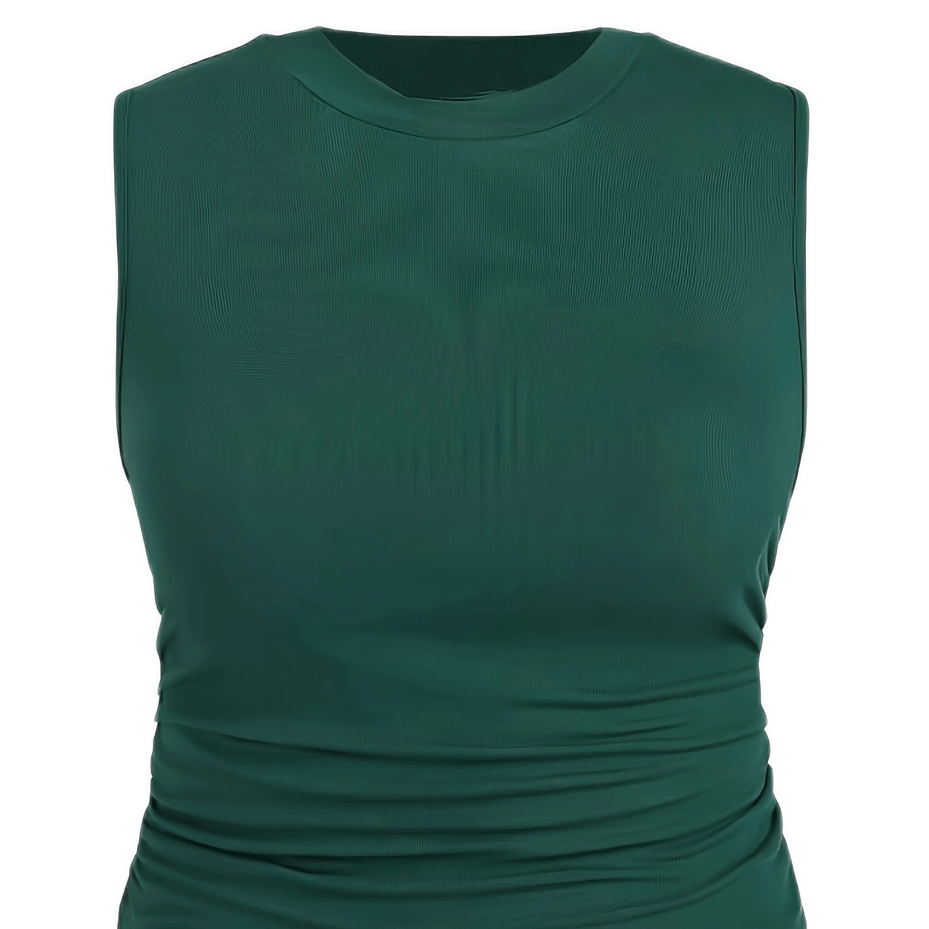  Casual Tank Top Women's Plus Solid Round Neck High Stretch Vest Top