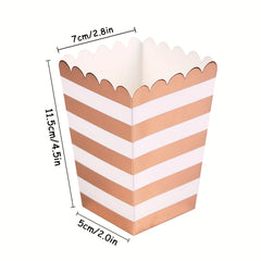 12pcs Festive Rose Popcorn Boxes - Stylish Candy and Snack Containers