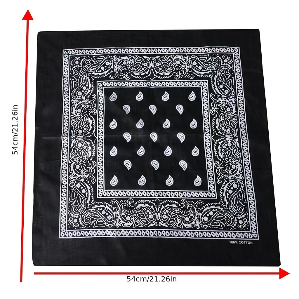 Men's Flame Cotton Printed Square Scarf Bandana