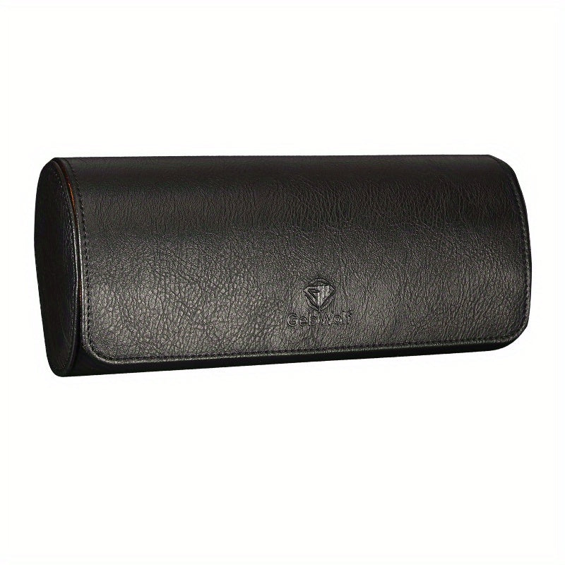 WESSLECO 3 Slots Roll Travel Case Vintage PU Leather Watch Organizer