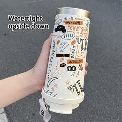 530ml Musical Note Graffiti Thermos Insulated Coffee Cup Men Party Gift