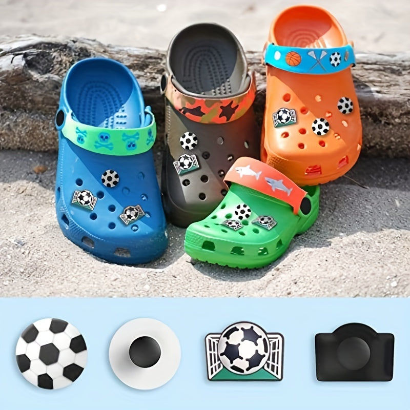 6 Pcs Soccer Shoe Charms PVC 3D Football Shoe Charms Sport Accessory Decoration