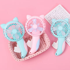 Cartoon Hand Press Small Fan Mini Portable Cooling Fan For Home Office