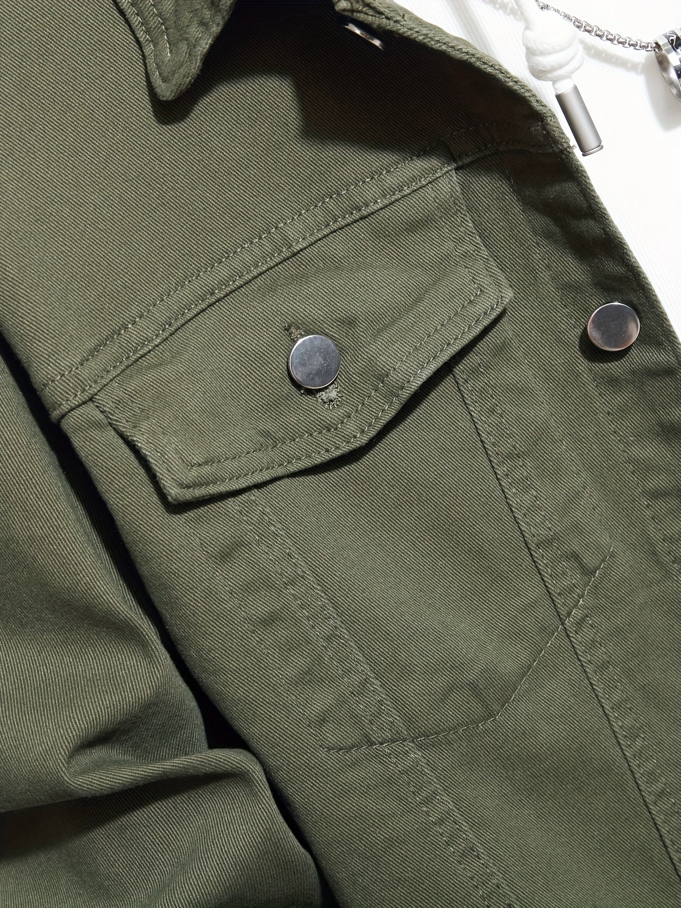 Contrast Stitching Denim Jacket Men's Casual Button Up Jacket