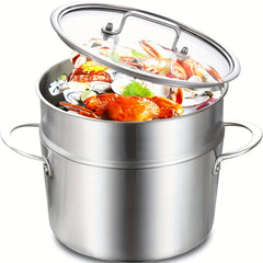 Stainless Steel Induction Pot Glass Lid 22cm 24cm