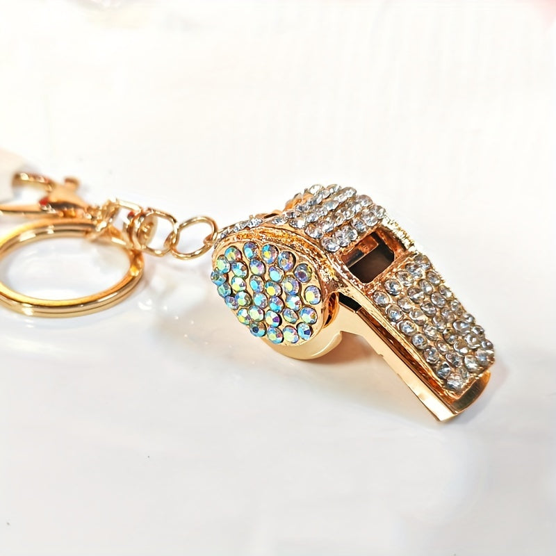 Rhinestones Whistle Keychain Bag Decorative Ornament