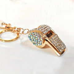 Rhinestones Whistle Keychain Bag Decorative Ornament