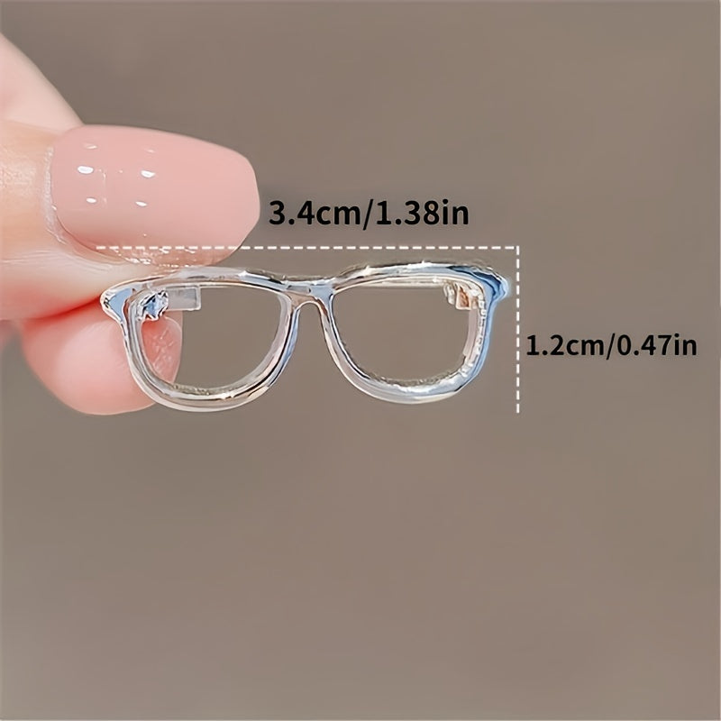Men's Portable Hollow Out Glasses Frame Pin Mini Glasses Pin
