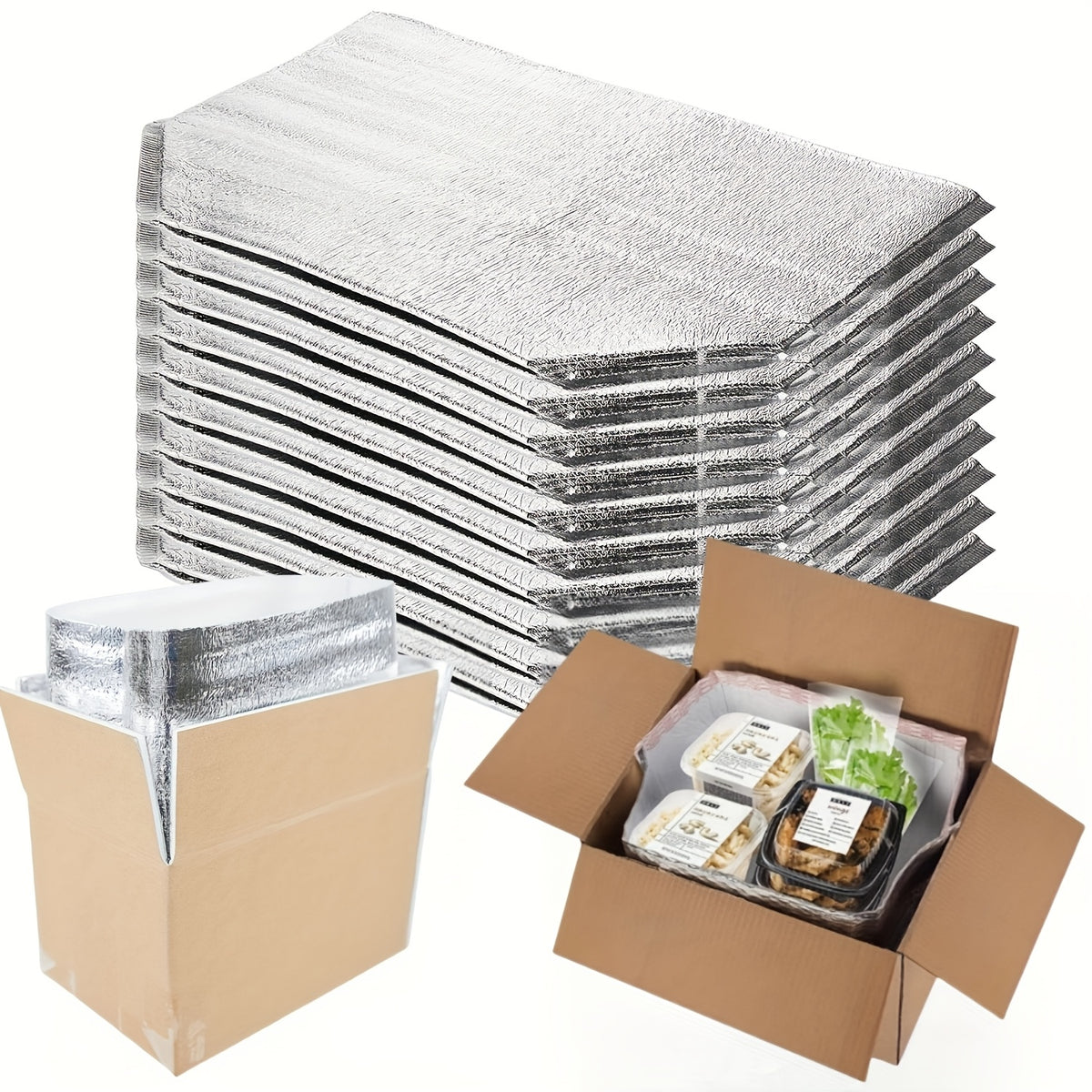 10pcs Waterproof Insulated Bags 34x23x33cm for Hot & Cold Items