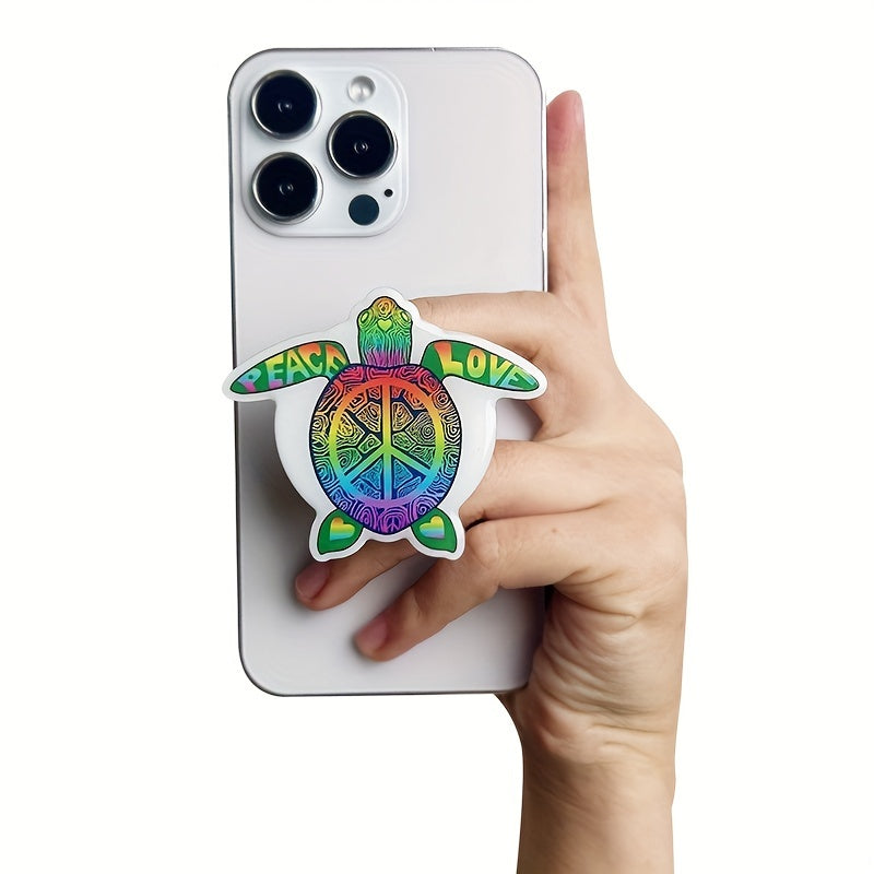Peace Rainbow Turtle Grip Mobile Phone Holder