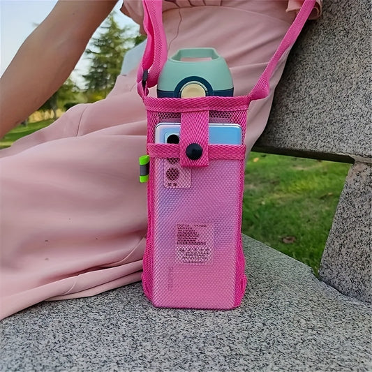 Portable Shoulder Bag for Water Cup and Phone Storage