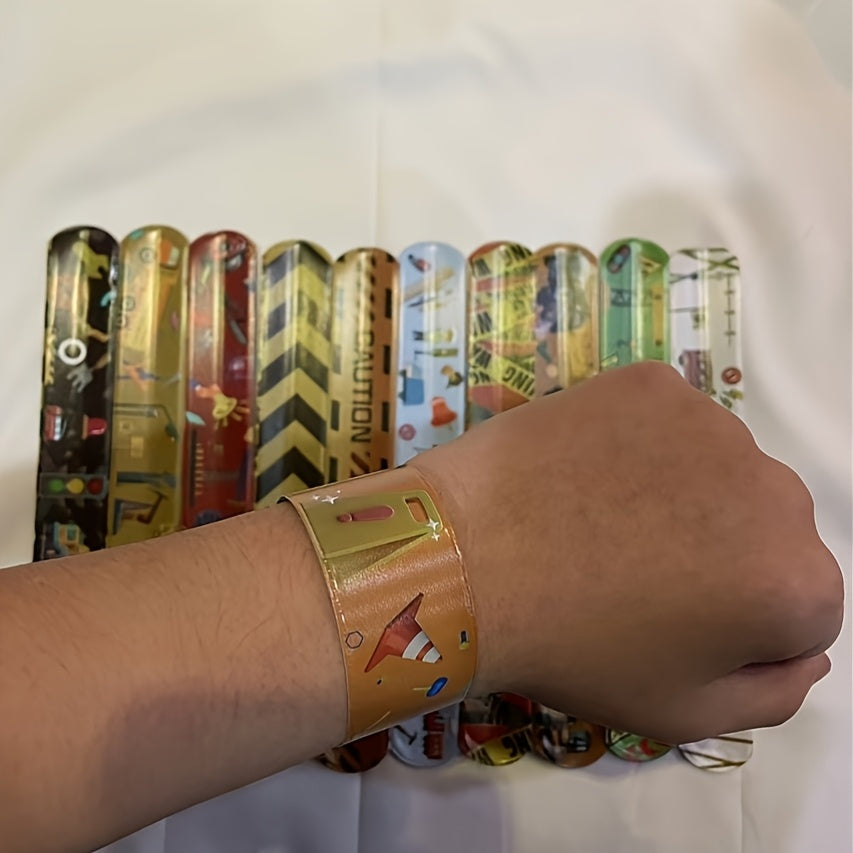 24pcs Engineering Bracelet Snap Bracelet Bands Party Favors Racing Theme