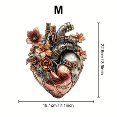 Steampunk Mechanical Heart Wooden Puzzle Floral Gear Brain Teaser for Adults