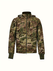 Men's Camo Waterproof Hooded Jacket - Outdoor Active Zip Up