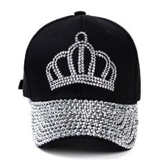 Crown Rhinestone Baseball Cap Ladies Snapback Denim Hat Valentines