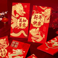 6pcs Traditional Mixed Red Envelopes 3D Lucky Money Envelope