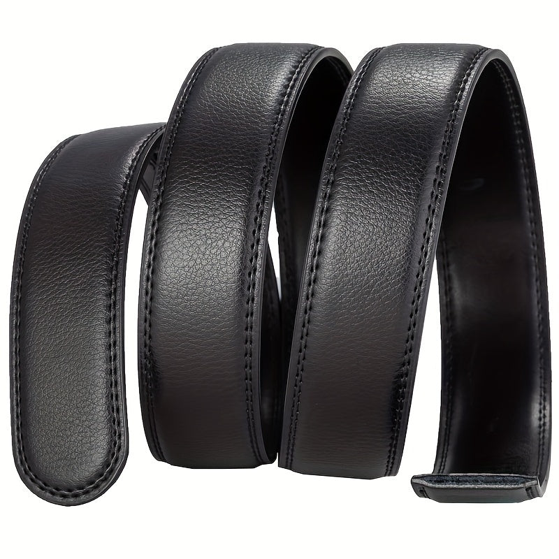 Men's Leather Belt Automatic Buckle Business Waist Strap