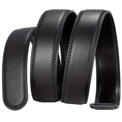 Men's Leather Belt Automatic Buckle Business Waist Strap