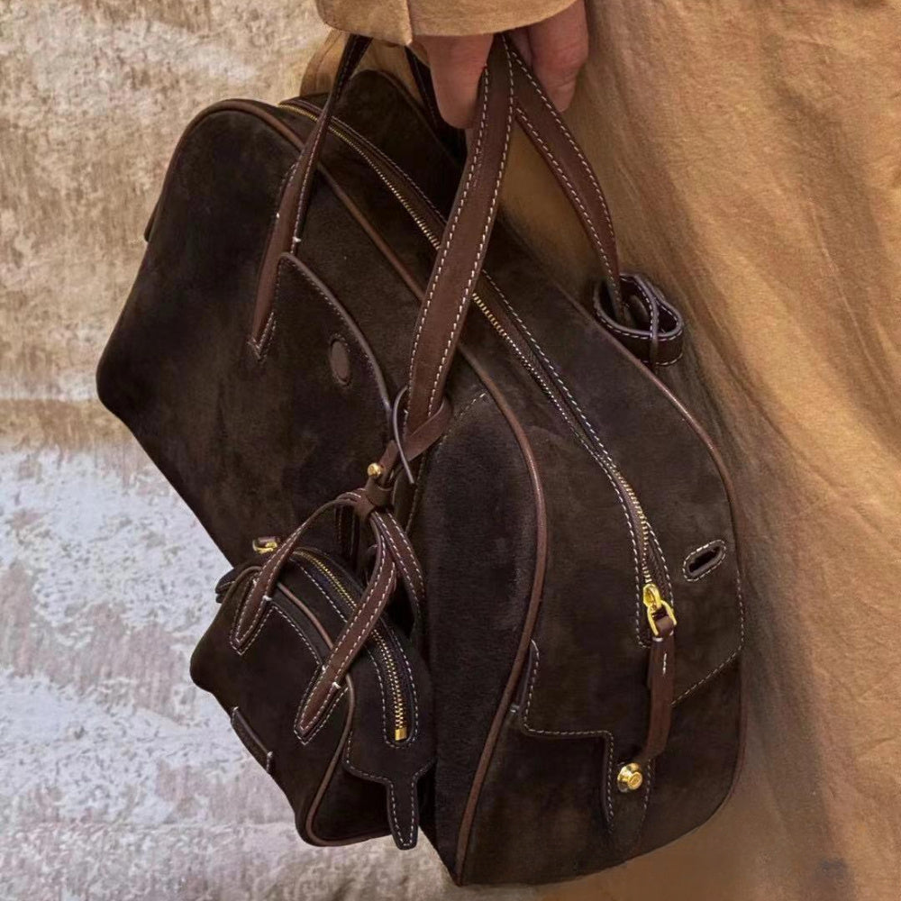 Retro Bowling Crossbody Bag with Matching Keychain Pouch