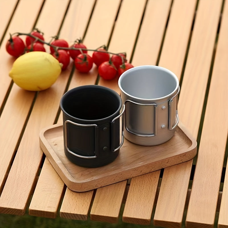 300ml Portable Folding Aluminum Water Cup for Camping Picnic Hiking
